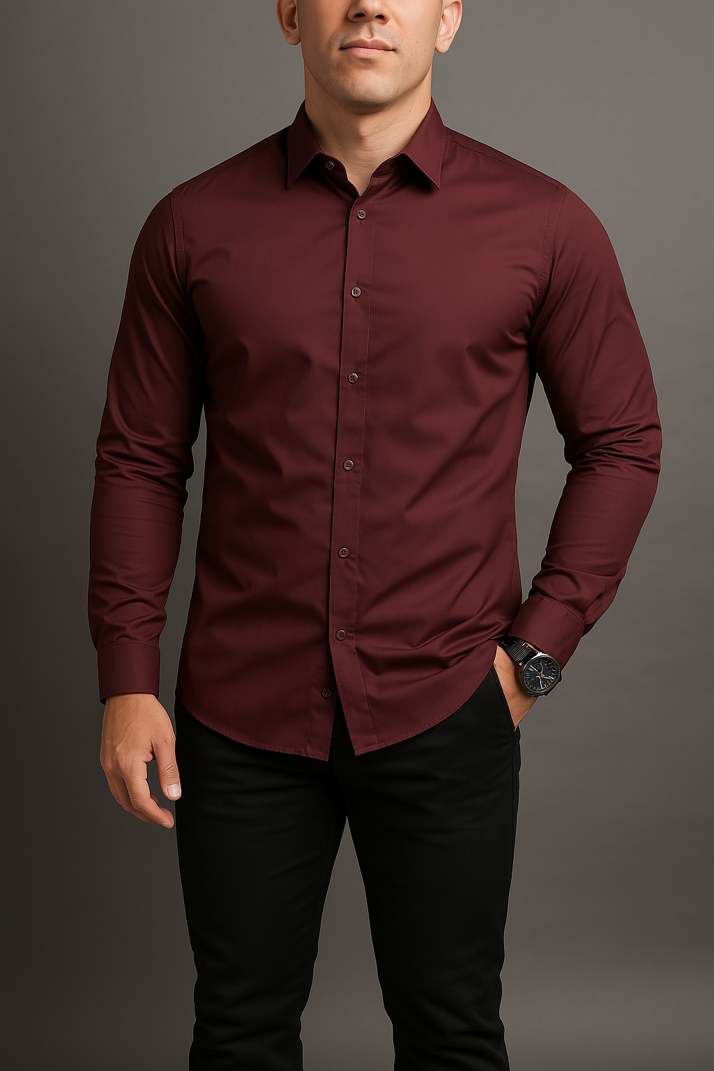 Camisa Manga Larga Slim Fit Strech - Imagen 2