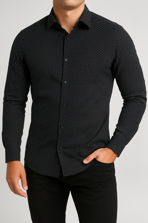 Camisa Cuello Polo Lunares Strech Slim - Imagen 2