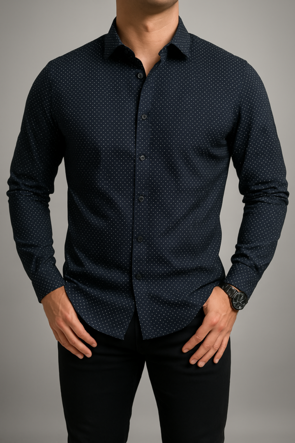 Camisa Cuello Polo Lunares Strech Slim - Imagen 3