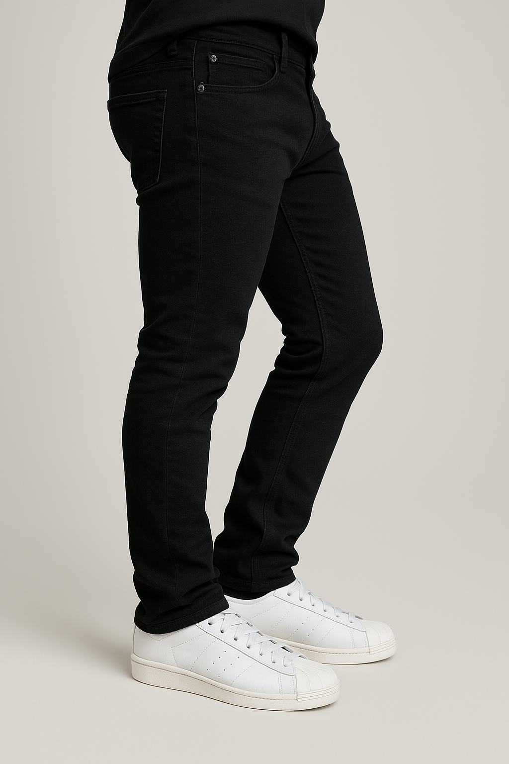 Pantalón Moda Strech Corte Skinny Negro - Imagen 3