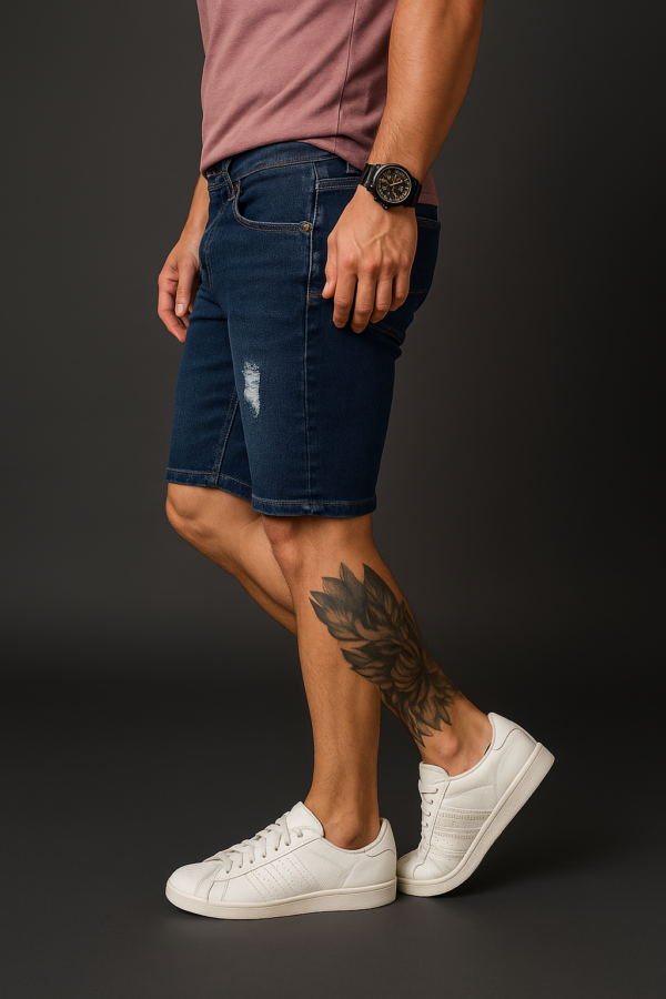 Short Mezclilla Rasgado Azul - Imagen 2