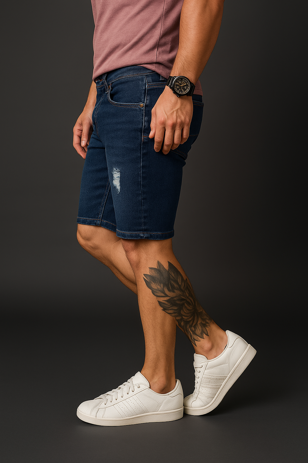 Short Mezclilla Rasgado Azul - Imagen 2