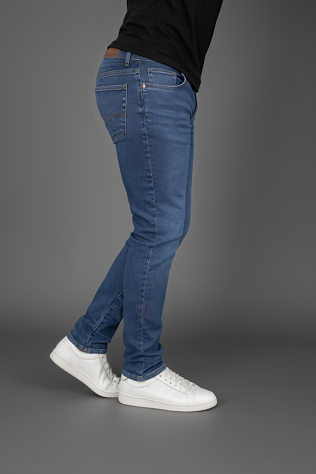 Pantalón Moda Doble Stone Hand Sand Corte Slim Azul - Imagen 2